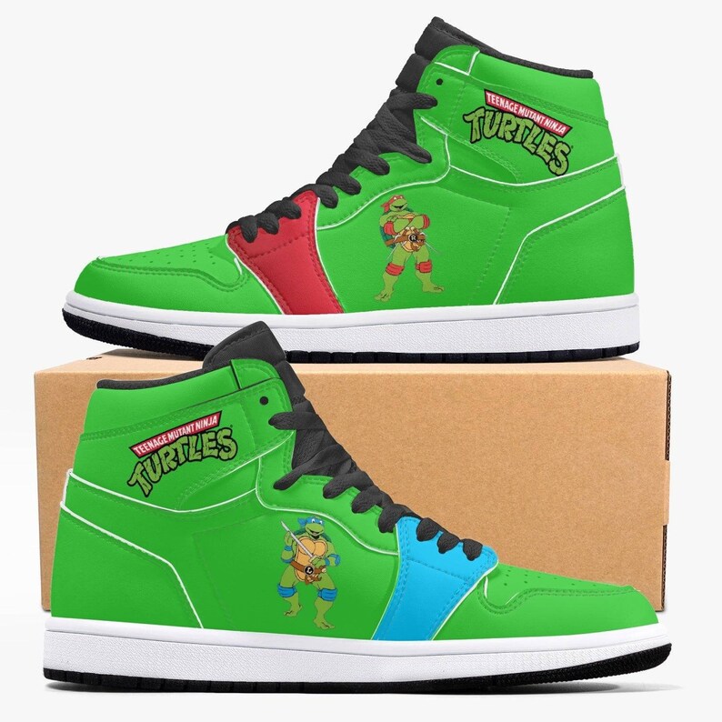 Men's Ninja Turtles Leather High Tops 