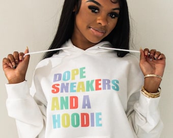 Dope Sneakers och en Hoodie-tröja som matchar sneakers Trendig Oversized Hoodie Streetwear Urban Sneakerhead Gåva Hiphop Mode