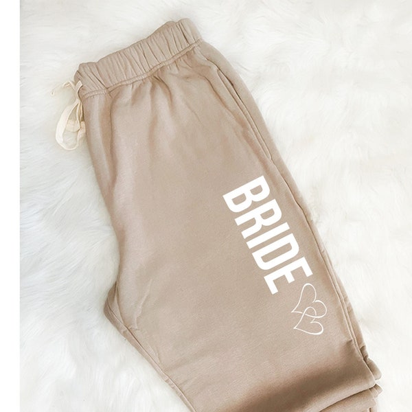 Custom Sweatpants, Bride Jogger, Gift for Bride, Bride Gift, Bridal Shower Gift, Relaxed-fit Sweatpants Pockets, Plus Size Available