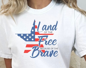 Camiseta del 4 de julio: Camiseta gráfica con la bandera de Estados Unidos de Land of the Free