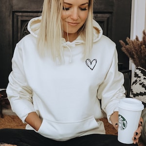 Heart Sweatshirt Heart Hoodie Sweatshirts for Women Trendy sweatshirt Gift Sweater