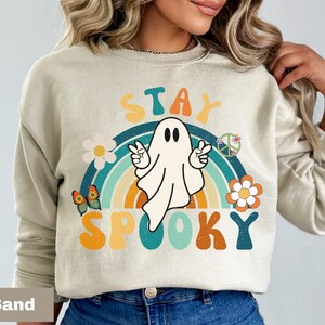 Spooky Sweatshirt Distressed Halloween Sweatshirt Retro Halloween Shirt Spooky Season Halloween Sweatshirt Spooky Vibes Shirt