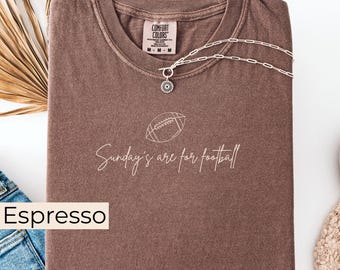 Sonntage sind für Fußball-Shirt für Frauen, minimalistisches Spieltag-T-Shirt, bequeme Farben Herbst-Grafik-T-Shirt, süßes Fußballsaison-Oberteil