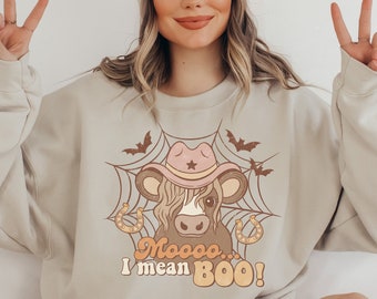 Western Halloween-sweatshirt: retro cowgirlboe-geroep!