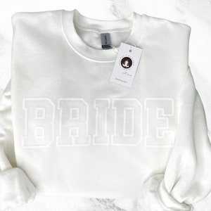 Benutzerdefinierte Jogger Set Geprägte benutzerdefinierte Jogginghose Braut Jogger Braut Sweatshirt Braut Set Brautparty Geschenk Weiße Jogginghose Taschen