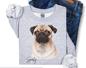 Kundenspezifisches Hundefoto-Sweatshirt, personalisierte Haustier Zeichnungs-Hemd, Katzenporträt-Pullover