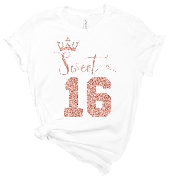 Sweet 16 Birthday Party Glitter T Shirt Sweet 16 Birthday Party Glitter T Shirt