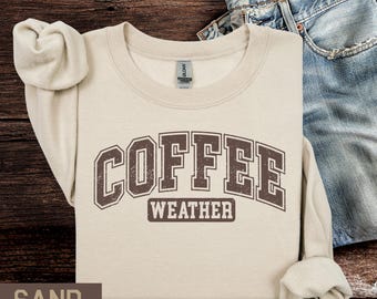 Kaffee Wetter Sweatshirt gemütlicher Herbst Pullover Herbst Kaffee Liebhaber Geschenk Neutral Minimalist Pullover
