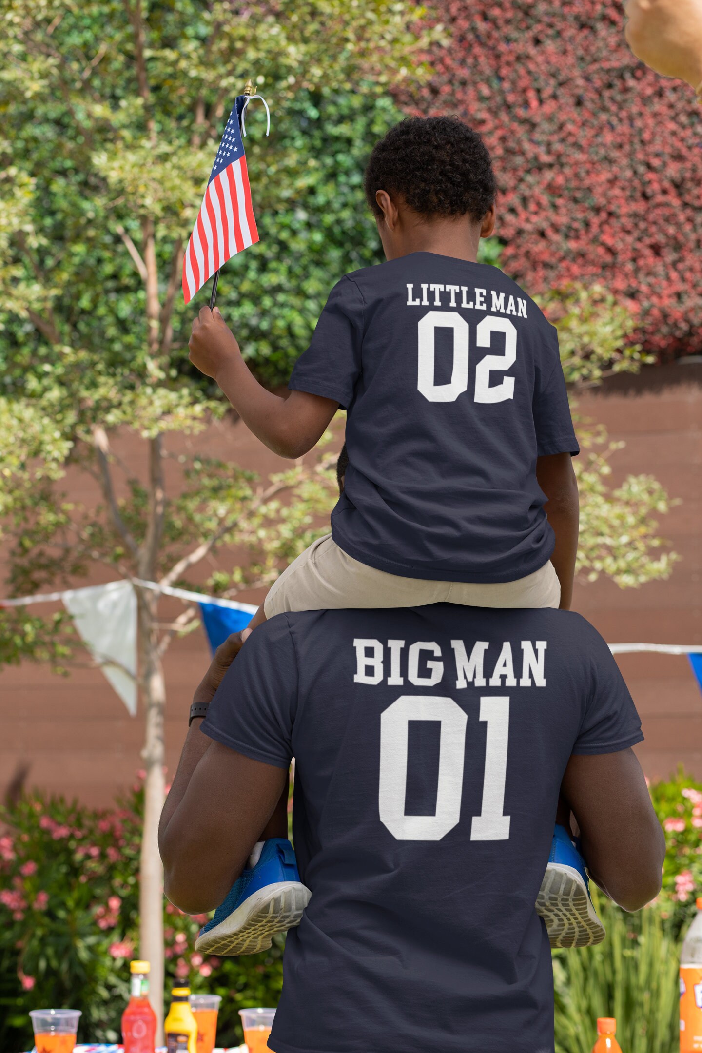 T shirt big shop man little man