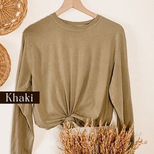 Comfort Colors Long Sleeved Blank Shirt C6014 Boho Style Soft Worn Unisex Shirt Trendy Shirts DIY Blank Tee shirt blanks