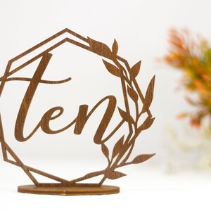 Wedding Table Numbers, Rustic Table Numbers, Numbers with base,Laser Cut Numbers,Table decoration, Walnut Wooden Wedding Nable Numbers, 4080