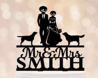 Kürbis Hochzeitstorte Topper Mit Zwei Hunden, Halloween Cake Topper Hochzeit, Tortenaufleger Halloween, Tortenaufleger Halloween, Tortenstecker Hunde