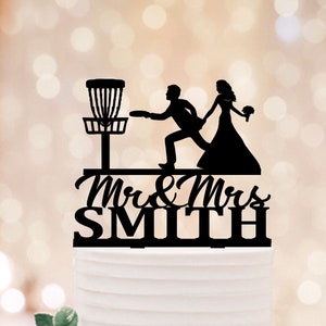 Disc Golf wedding Cake topper, mr and mrs discgolf wedding cake topper, Disc Sport Cake Topper, wedding cake topper for disc golf, Frisbee