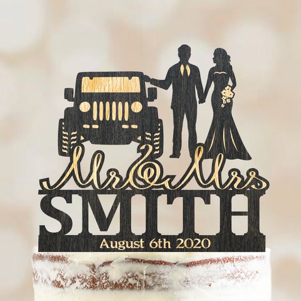 Jeep Wedding Cake Topper,Let The Adventure Begin Wedding Cake Topper,4x4 Couple Cake Topper,travel cake topper,wedding cake topper 4060