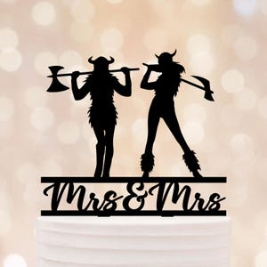 Funny Lesbian Wedding Laser Cut Cake Topper, Mrs and Mrs cake topper, Two women acrylic cake topper, Unique Lesbian Cake Topper for Wedding