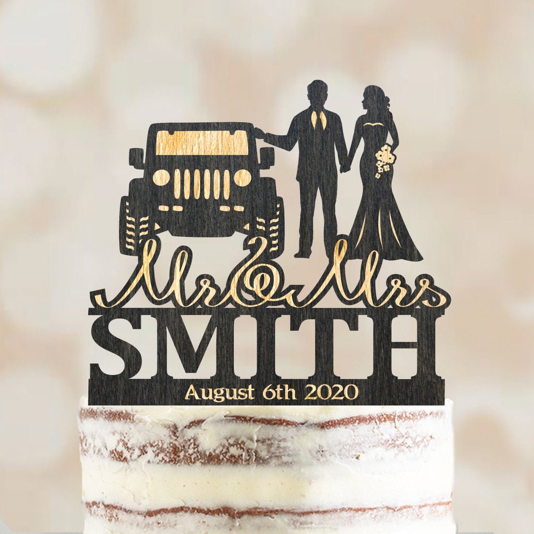 Jeep Wedding Cake Topper,let the Adventure Begin Wedding Cake Topper,4x4 Couple Cake Topper