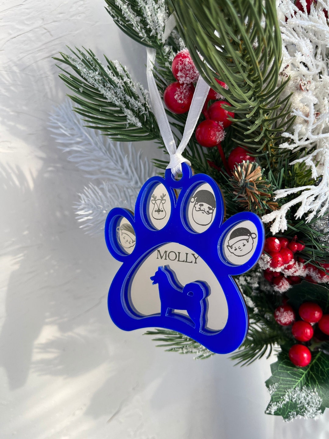 Pet Christmas Ornament 2024 Custom Dog Silhouette Ornament Etsy