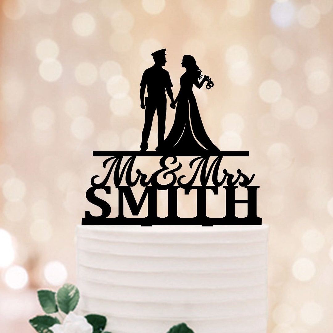 Police Wedding Cake Topper, Handcuff Cake Topper, Police Officer