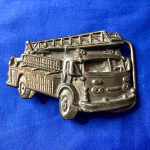 Vintage Fire Truck Belt Buckle