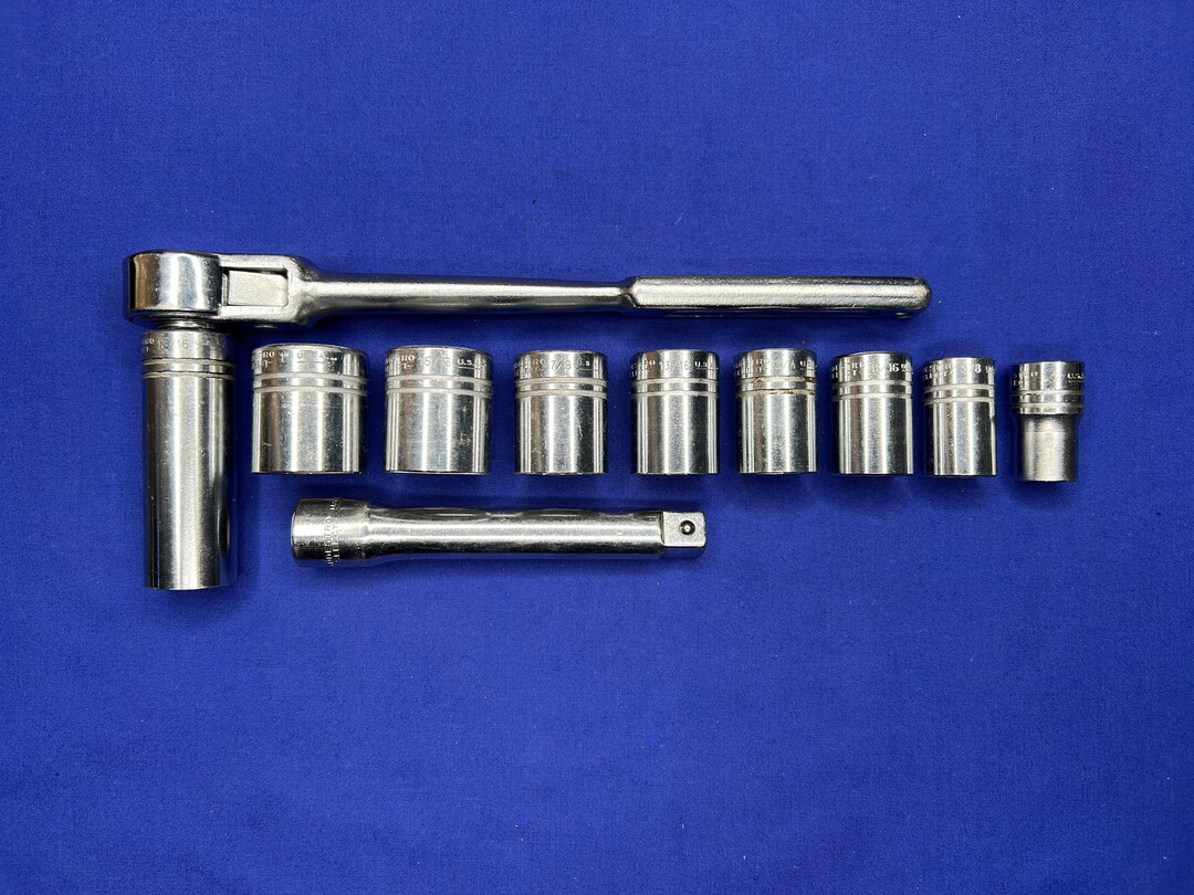 Vintage Indestro Select Socket Set 1/2 Inch Drive Etsy