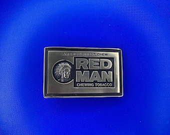 redman tobacco belt buckle Red Man Chewing Tobacco Belt Buckle