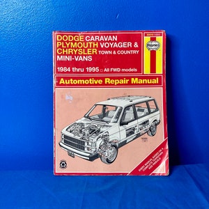 May include: A Haynes Automotive Repair Manual for Dodge Caravan, Plymouth Voyager, and Chrysler Town & Country Mini-Vans. The manual covers all front-wheel drive models from 1984 to 1995. The cover features a line drawing of a white minivan.