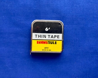 Vintage Evans Rule 1/2" Wide X 12' Self Stick Tape Measure Stix USA Made NOS 