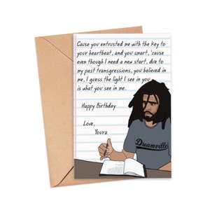 J Cole Birthday Card - Etsy