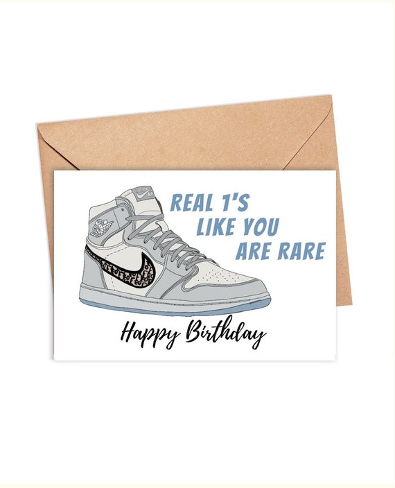 Tarjeta de cumpleaños de Dior Jordan 1 | Etsy México