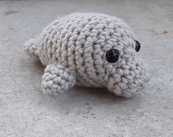 Crochet Manatee, Handmade, Amigurumi, Cute, Crochet Animal