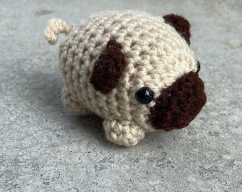Crochet Pug, Amigurumi Pug, Crochet Animal, Pug Plushie