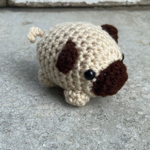 Crochet Pug, Amigurumi Pug, Crochet Animal, Pug Plushie