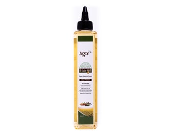 Agor 100% Organic Hair Oil (250ml) for Luxurious Locks-Natural Hair Growth Oil-Revitalize and Nourish