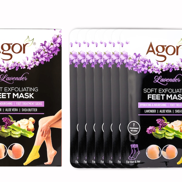 Agor Lavendel weiche Peeling Füße Maske (7 Paare)