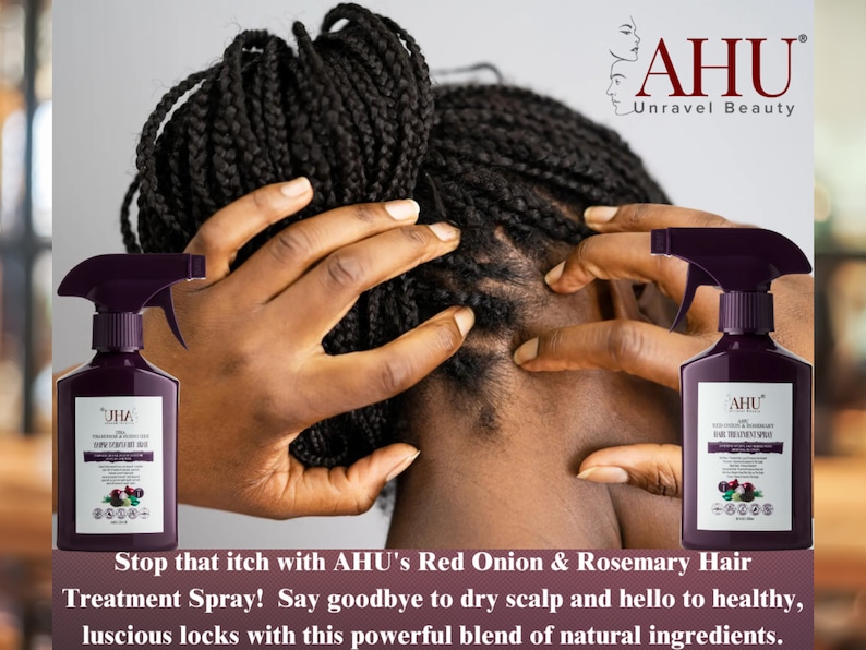 AHU Red Onion & Rosemary Hair Treatment Spray Etsy