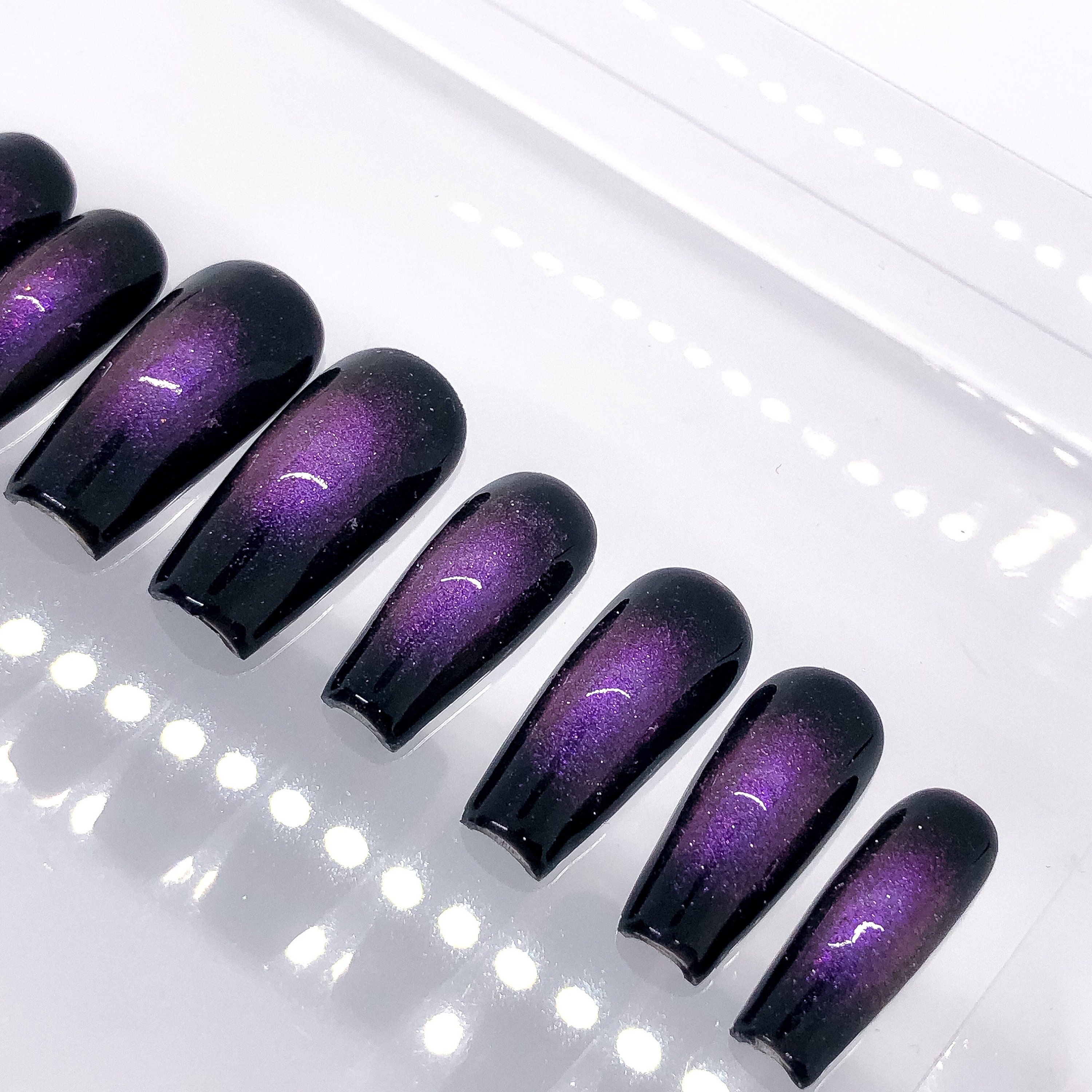 Black and purple acrylic nails online