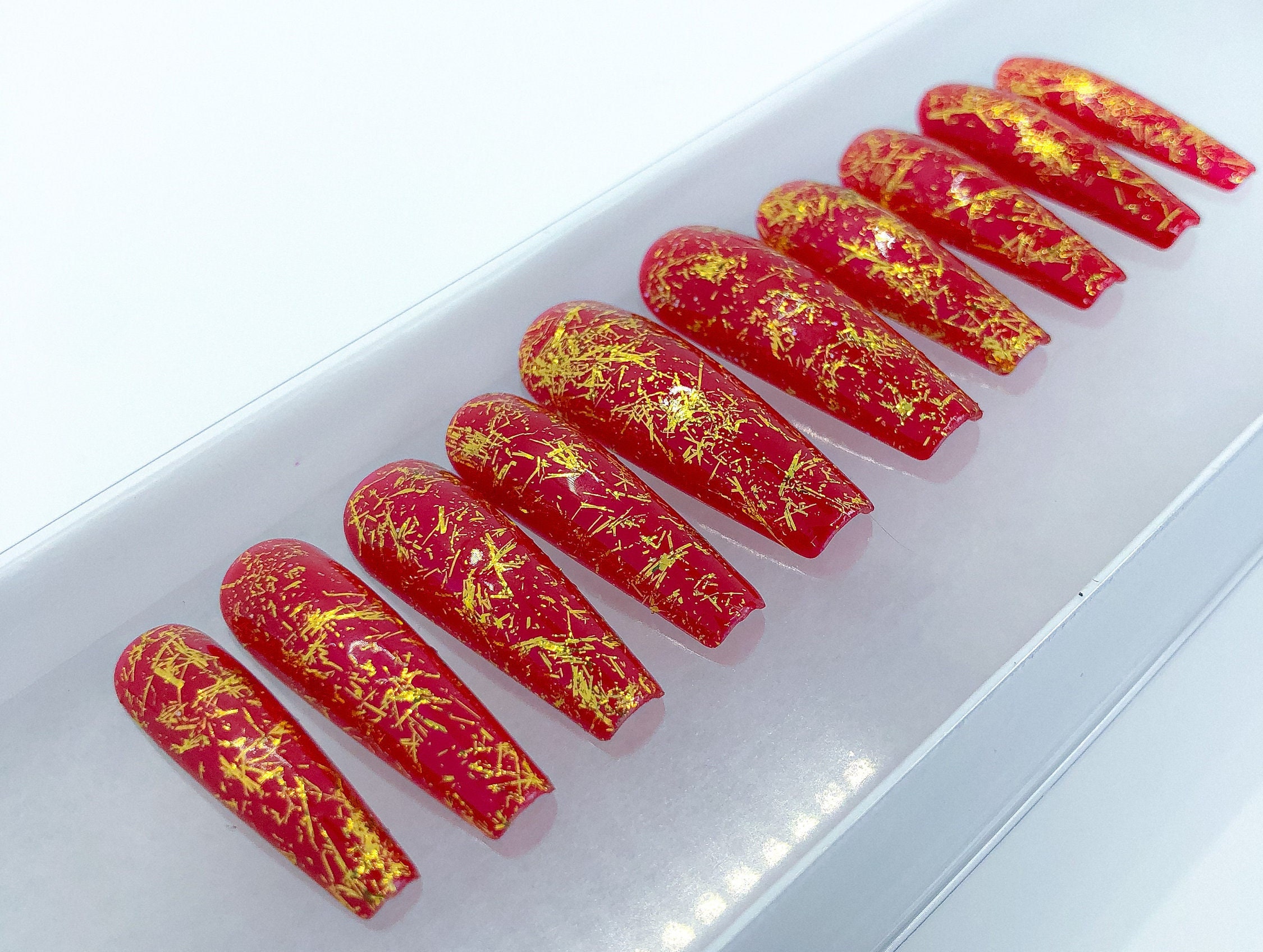 Red Nail Art Jewelry Goldfish Money Purse Shaped New Year Nail Art