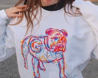 Colorful Bulldog t shirt sweatshirt or hoodie