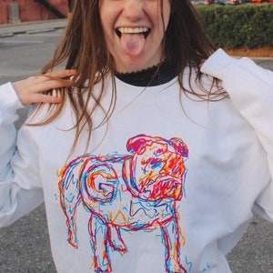 Colorful Bulldog t shirt sweatshirt or hoodie