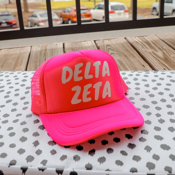 Any Sorority Trucker Hat in pink orange green or blue chi omega sdt kkgi aoii gphi dphie zta tri delta adpi zeta tau alpha kappa kappa gamma