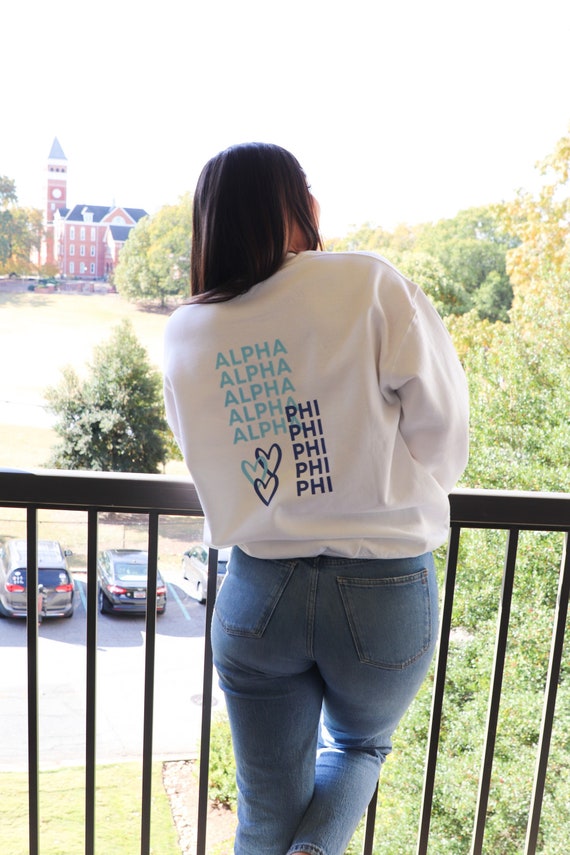 Alpha Phi Hearts Sorority Sweatshirt Hoodie APHI A PHI Etsy UK