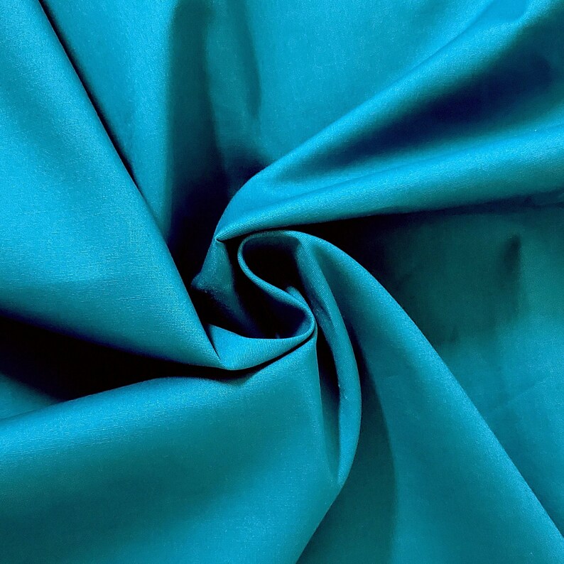 Teal 97 Cotton Stretch Poplin Fabric by Yard 50 Inches Etsy
