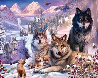 5D DIY Full Drill Square Diamond Painting Snow Wolf Cross Stitch Mosaic Kit #Z 5D DIY Full Drill Square Diamond Painting Snow Wolf Cross Stitch Mosaic Kit #Z
