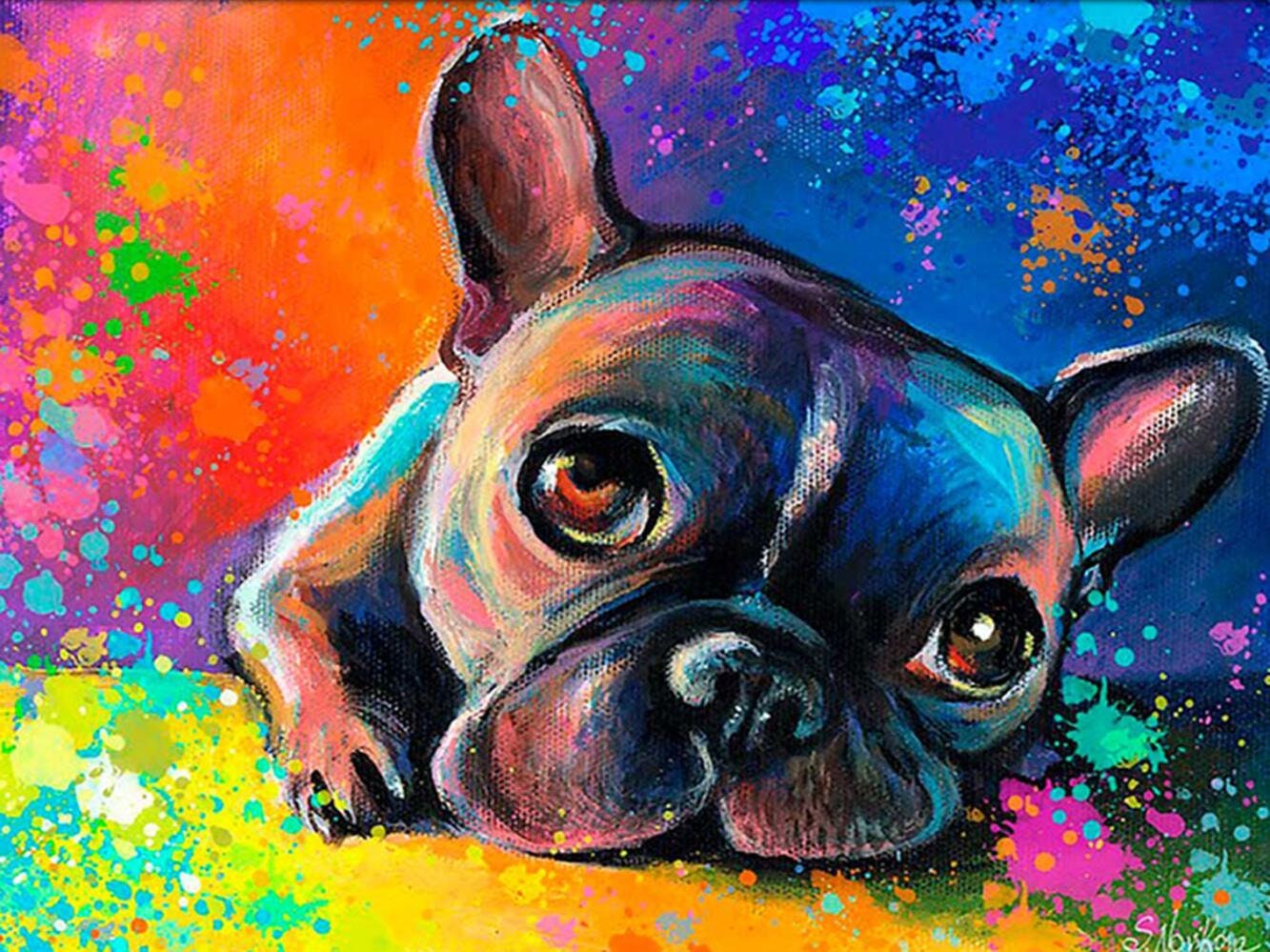 Colorful French Bulldog 5D Diamond Painting Bulldog Diamond | Etsy