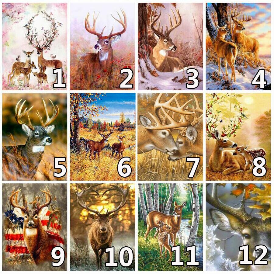 Diamond Painting 5d Deer Diamond Art Full Drill Diamond Mosaic Etsy