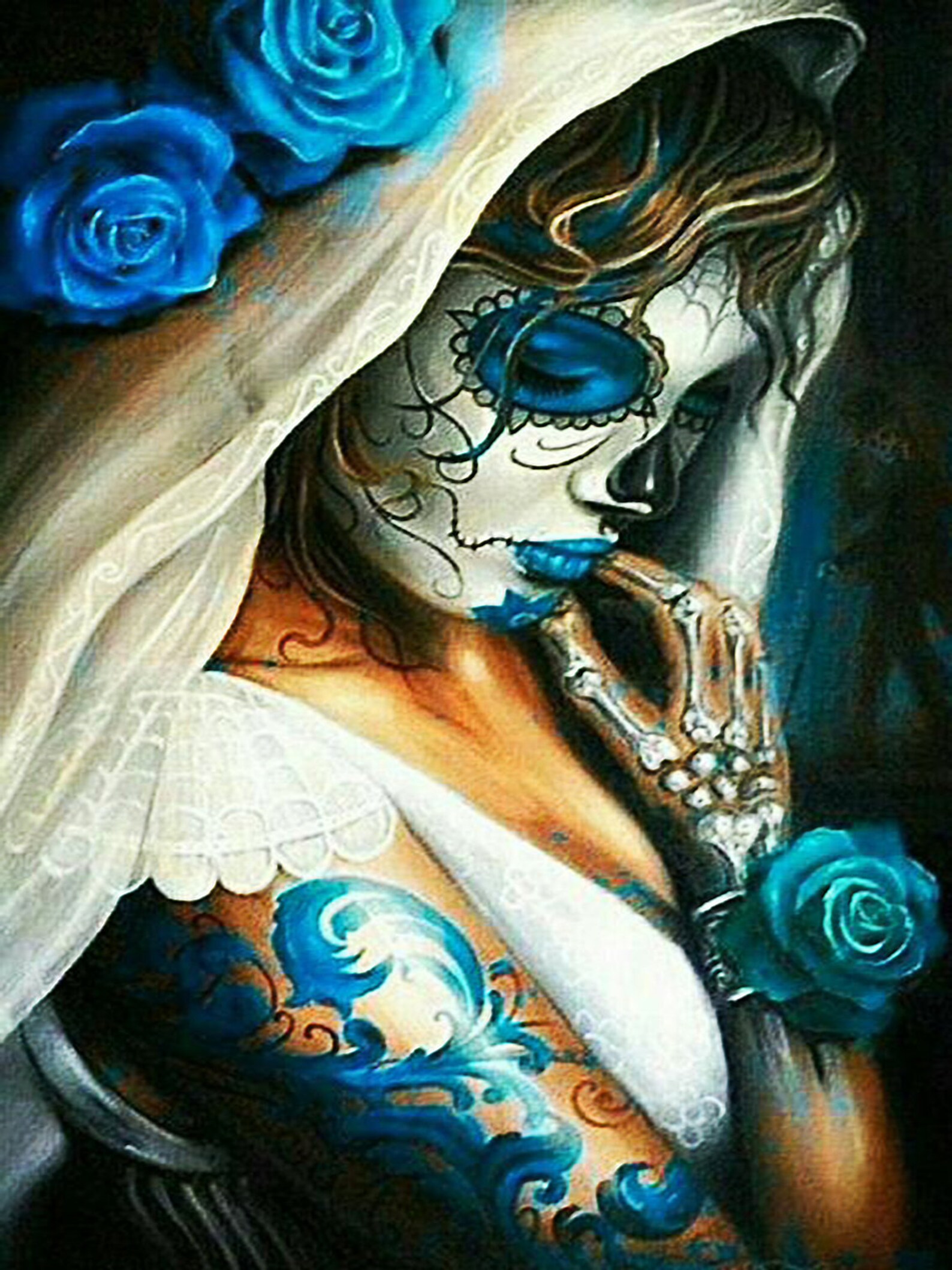 5D Diamond Painting sugar Skulls Full Square/round | Etsy