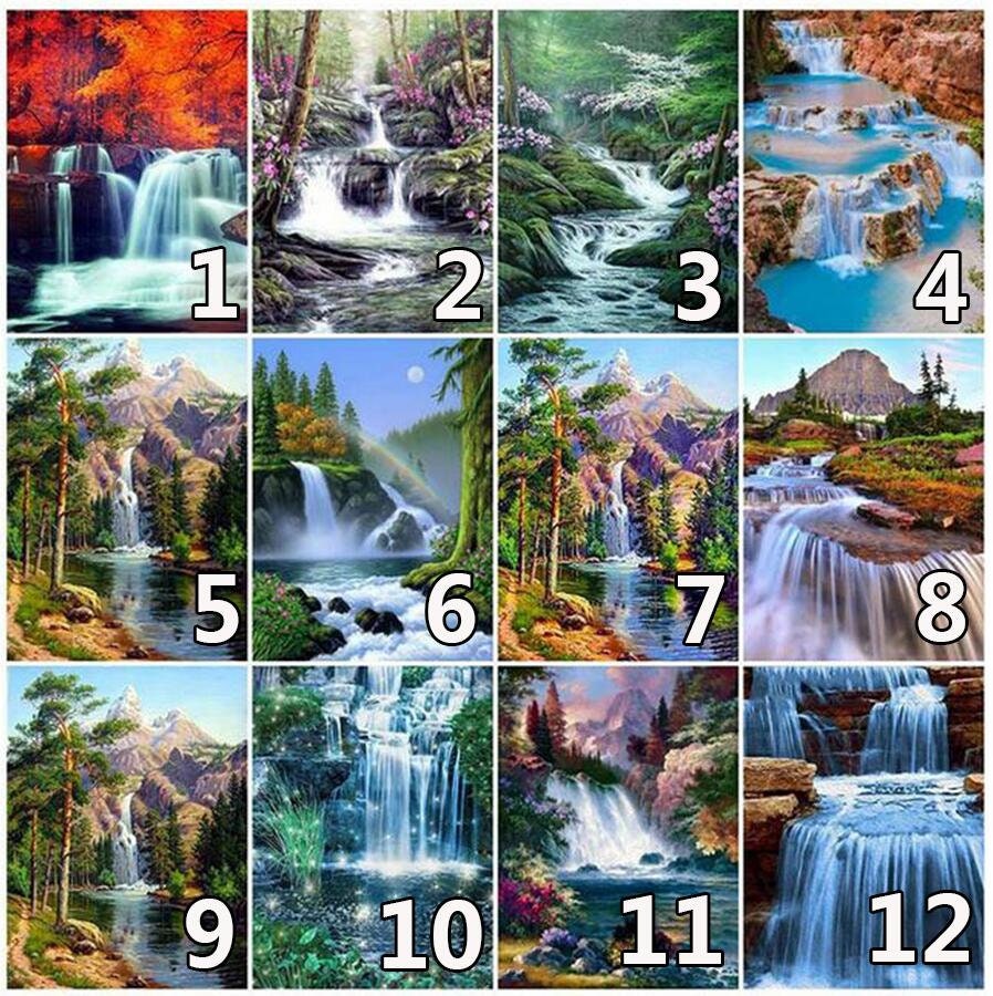 Waterfall 5D Diamond DIY Painting Kit Home Decor Craft 30 X 40cm ③ Waterfall 5D Diamond DIY Painting Kit Home Decor Craft 30 X 40cm ③