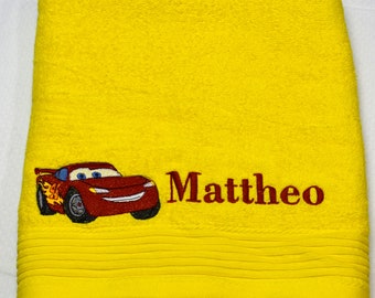 embroidered towel for children with desired name and motif, 100% cotton, 500gr/m2