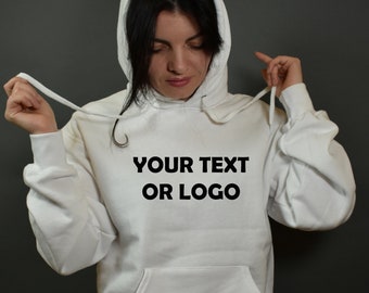 Personalized hoodie, sweatshirt embroidered with text or logo as desired