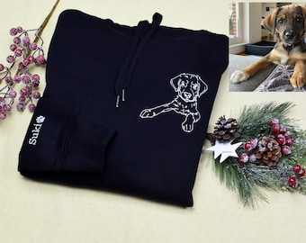 Personalisierte Geschenk Stickerei Haustiere Hoodie in Premium Qualität, viele Farben, Bio Baumwolle, Geburstag, Weihnachten